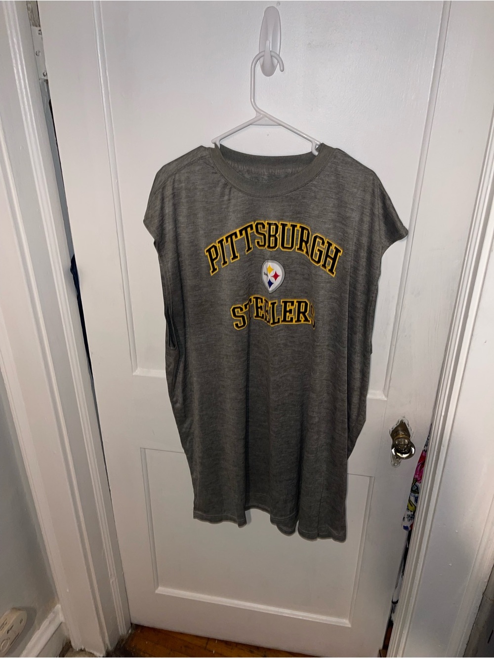 Fanatics Pittsburgh Steelers Gray Graphic Sleeveless Jersey Tee - Sz 3XLT
